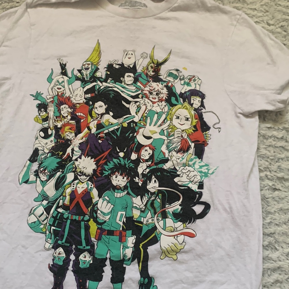 White My Hero Academia shirt